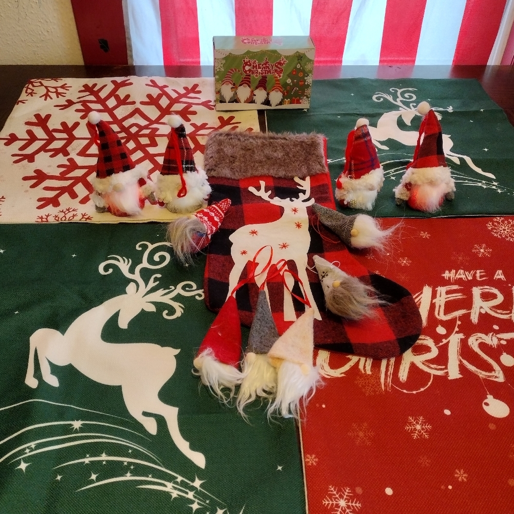 Christmas mini Light up Gnomes, Pillow Covers, Gnome Beer Pong Ball Decor